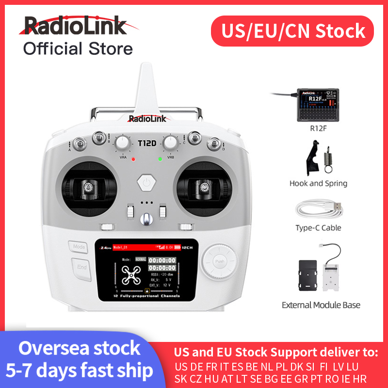 Drone Gimbal Controller - Radiolink T12D ELRS 12 ช่องเครื่องส่งสัญญาณ,ตัวรับสัญญาณ R12F,โมดูลภายนอก,รีโมทคอนโทรล
