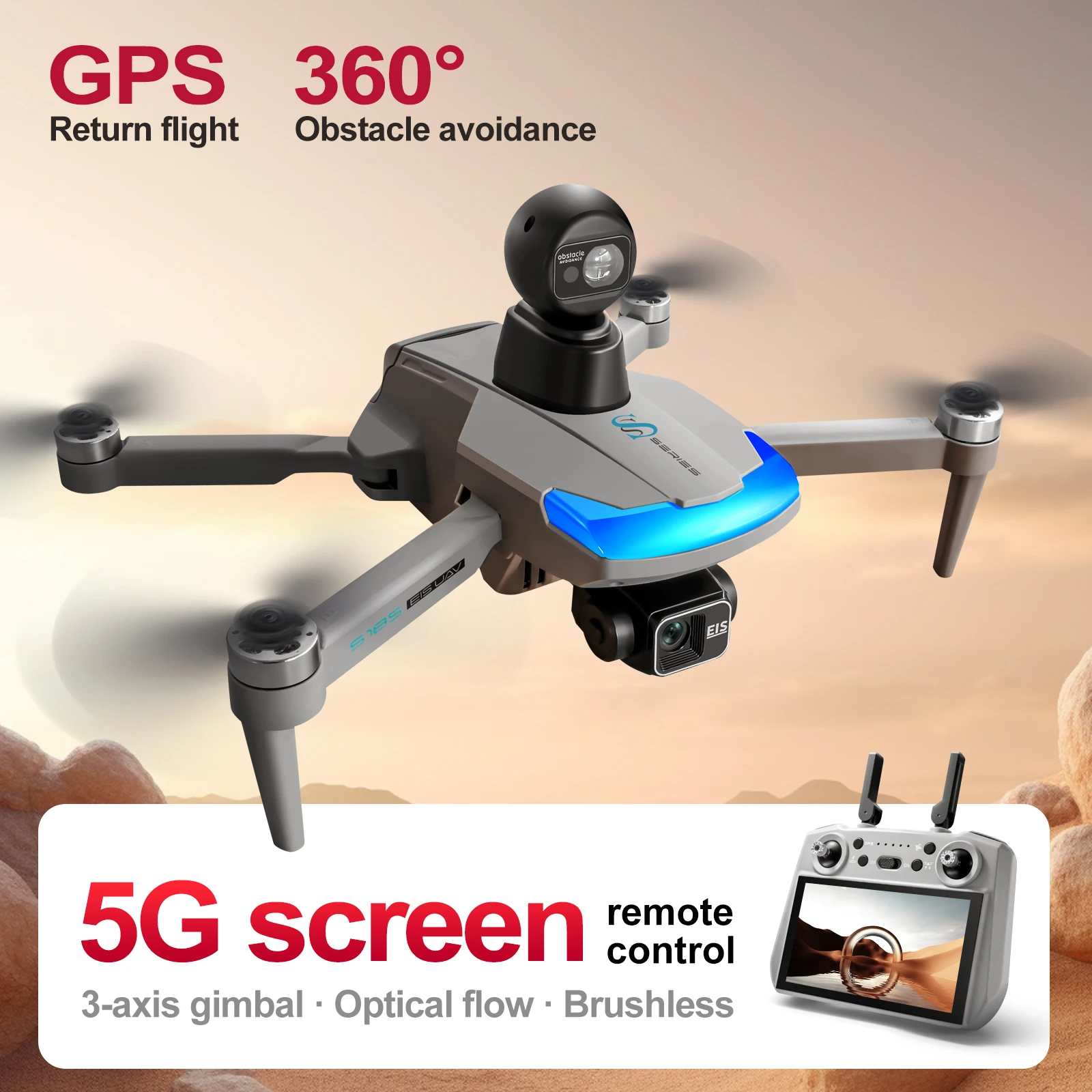 S185 Professional Drone 2.7K H - Drone Gimbal 3 Axis บทวิจารณ์และราคา