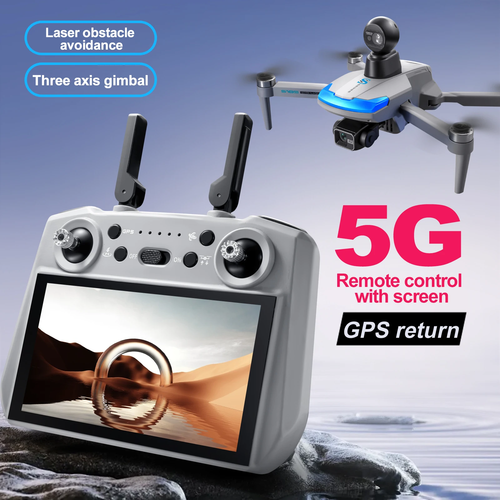 S185 Professional Drone 2.7K H - Drone Gimbal 3 Axis บทวิจารณ์และราคา