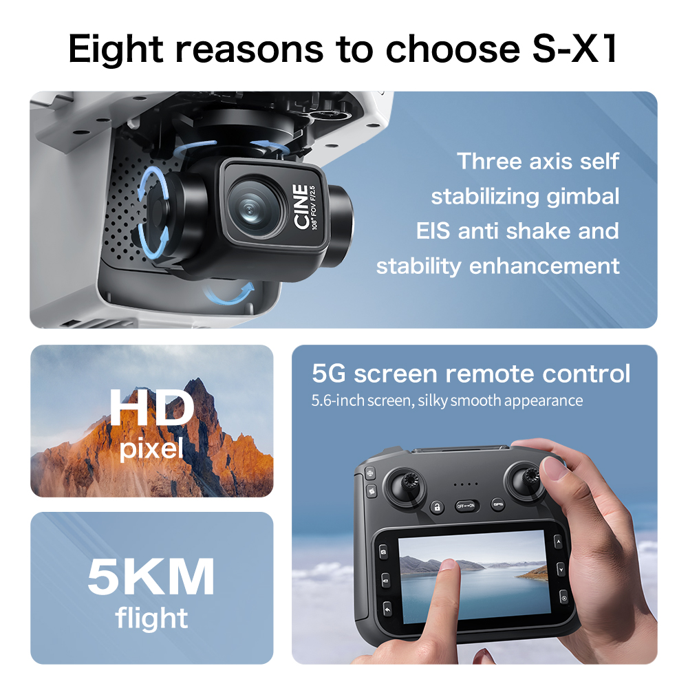 โดรน GPS รุ่น S-X1 MAX พร้อมกิ - Drone Gimbal 3 Axis บทวิจารณ์และราคา